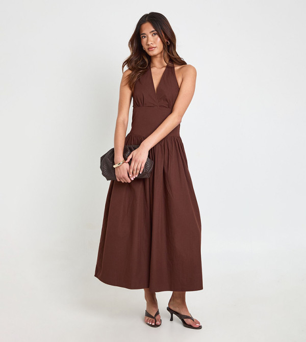 boohoo boohoo - Brown Midi Dresses