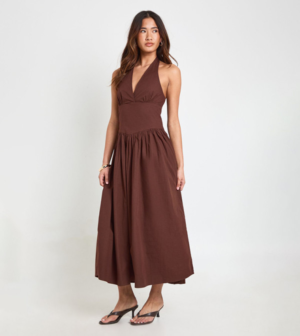 boohoo boohoo - Brown Midi Dresses