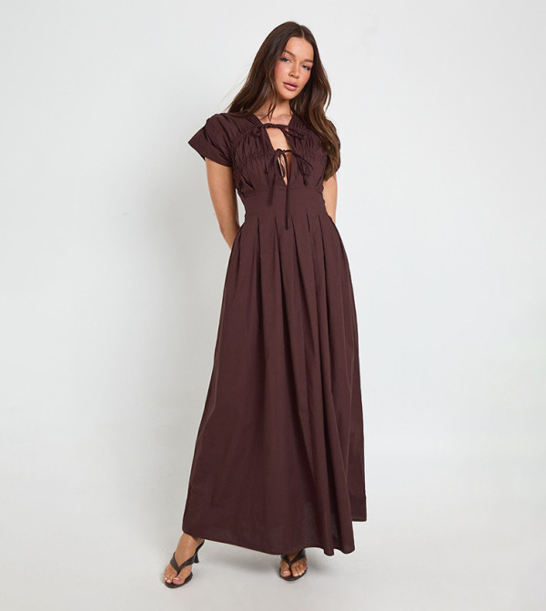 بوهو  فساتين - بني  Maxi Dresses