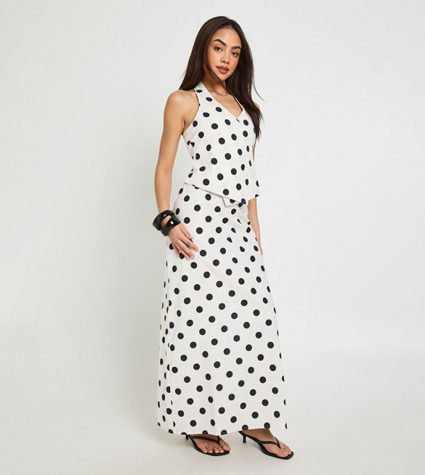 بوهو  تنانير - أبيض Maxi Skirts