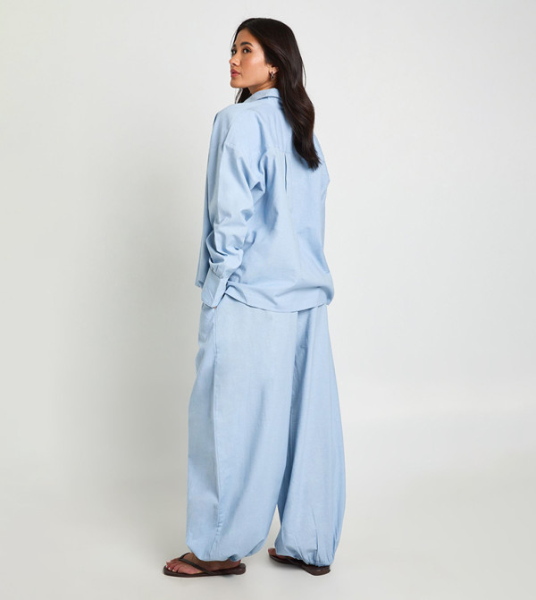 بوهو بناطيل وليقنز - أزرق بنطال كاجوال