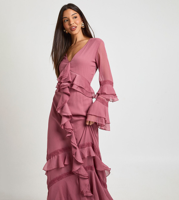 بوهو  فساتين - وردي Maxi Dresses