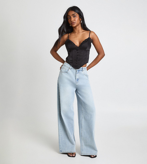 boohoo  corset-bubble-edit - BLACK Cropped Tops