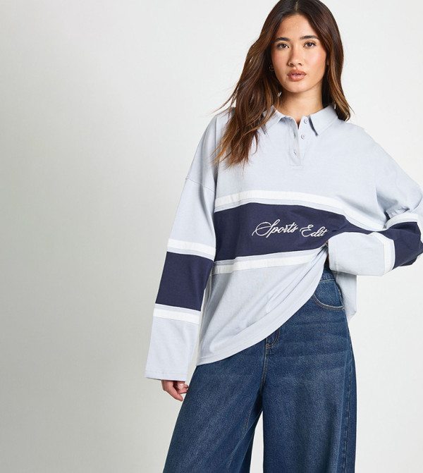 boohoo Polo T-Shirts - Light Blue Polo T-shirts