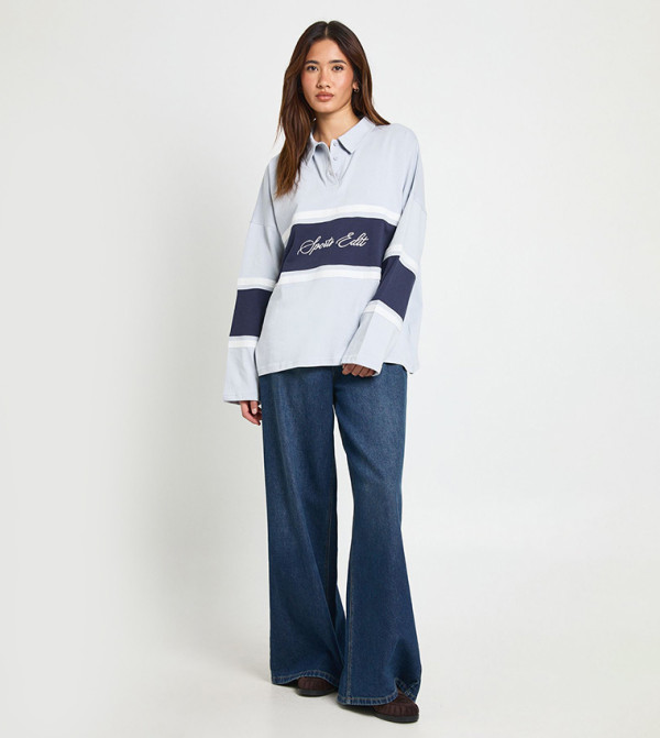 boohoo Polo T-Shirts - Light Blue Polo T-shirts