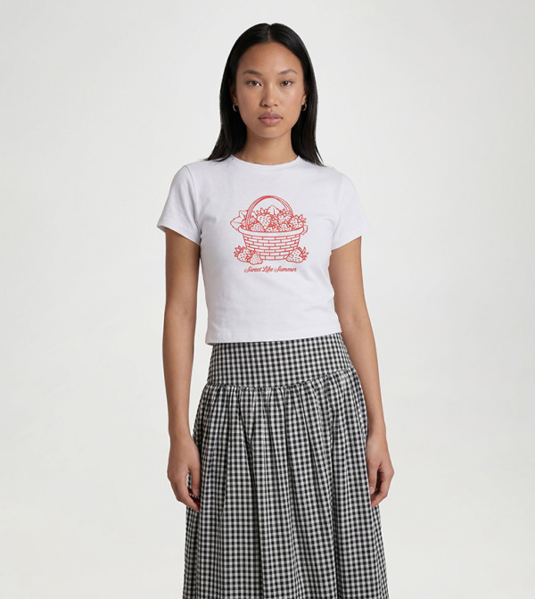 بوهو pretty-in-prints-w - أسود Midi Skirts