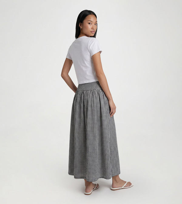 بوهو pretty-in-prints-w - أسود Midi Skirts
