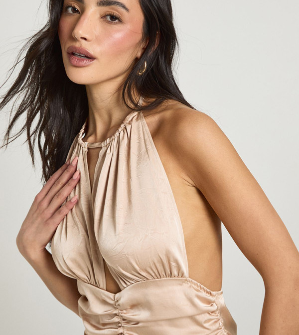 بوهو  فساتين ميني  - بيج Mini Dresses