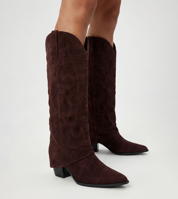 boohoo  Calf Boots - Brown Mid Calf Boots