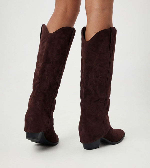 boohoo  Calf Boots - Brown Mid Calf Boots