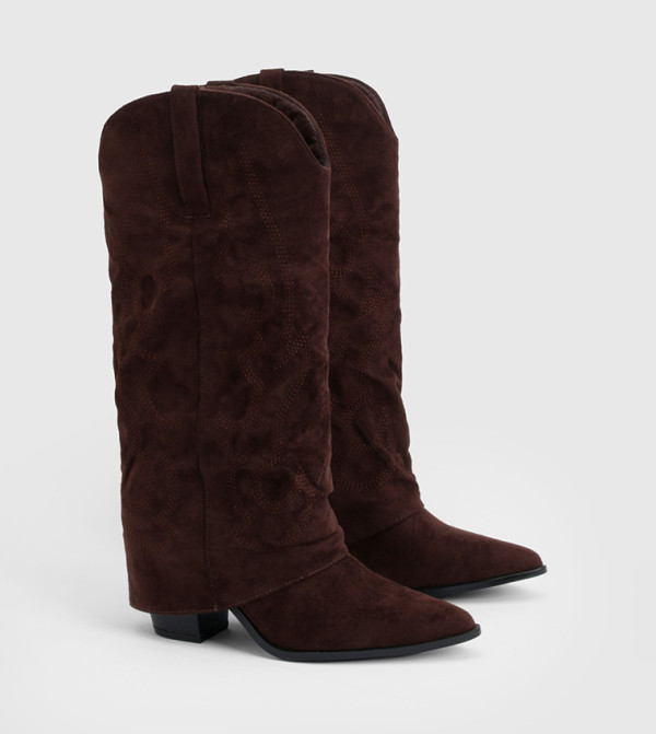 boohoo  Calf Boots - Brown Mid Calf Boots