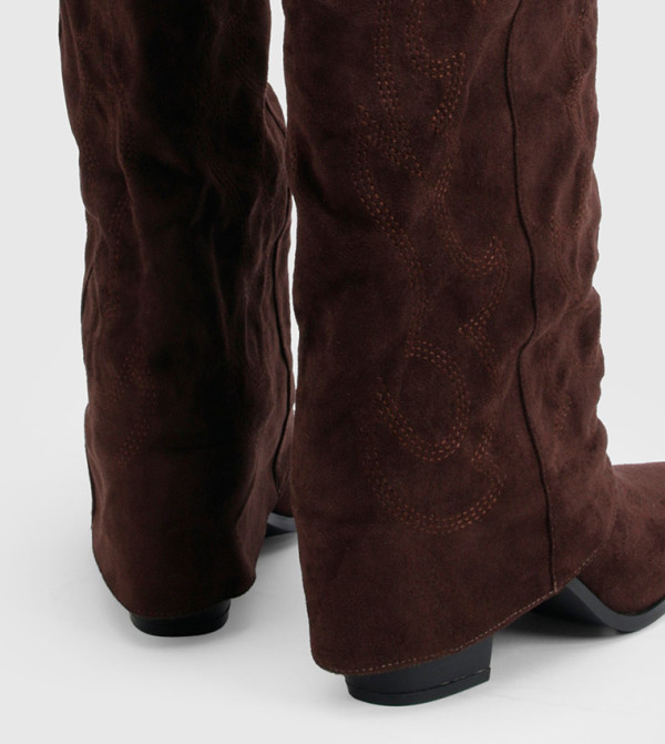 boohoo  Calf Boots - Brown Mid Calf Boots