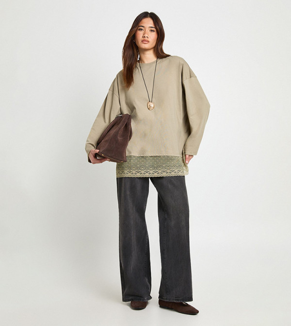 boohoo boohoo - Khaki Long Sleeve T-Shirts
