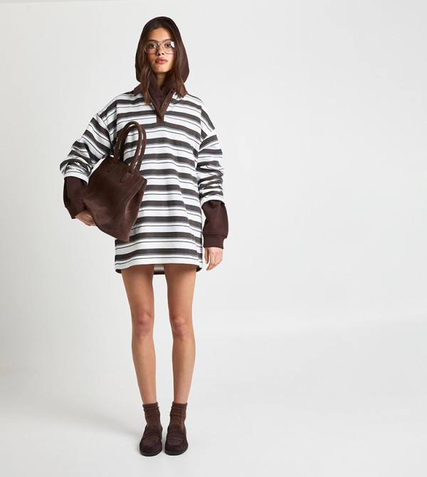 boohoo  Dresses - Brown Shirt & T-Shirt Dresses