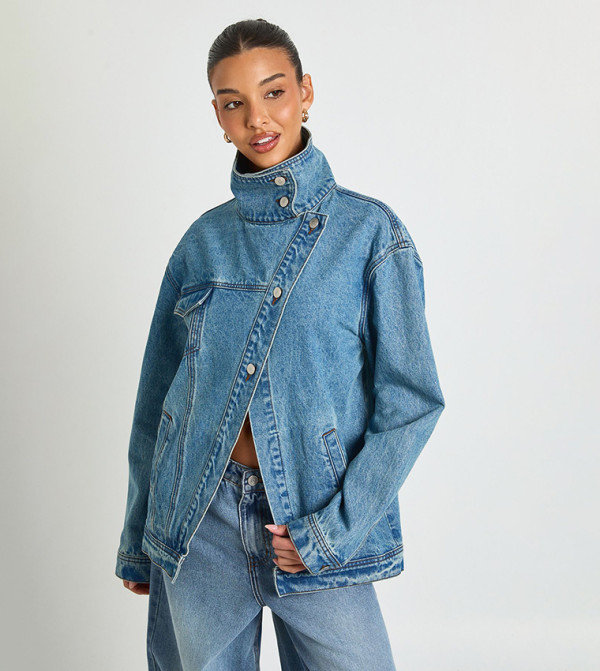 boohoo  Denim Jackets - Blue Denim Jackets