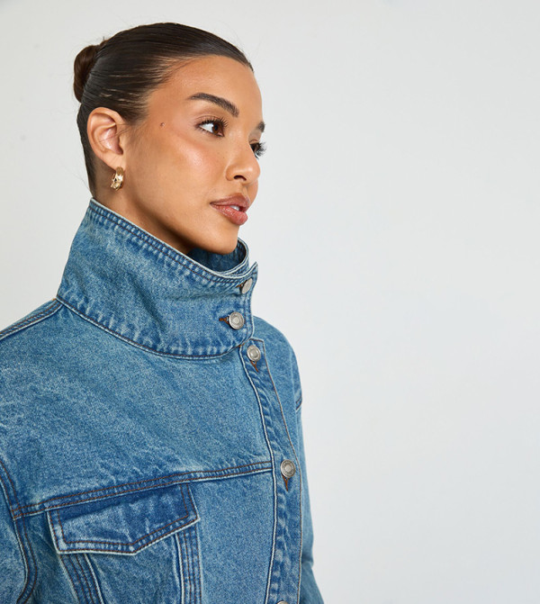 boohoo  Denim Jackets - Blue Denim Jackets