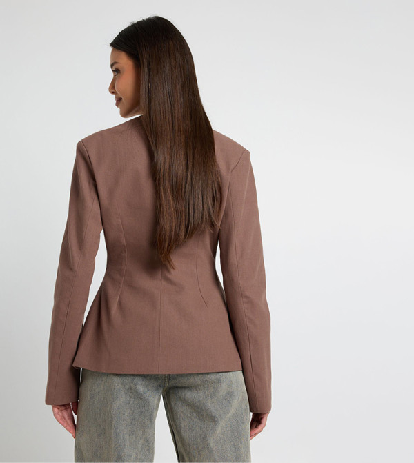 boohoo  baggy-denim-edit - Brown Blazers