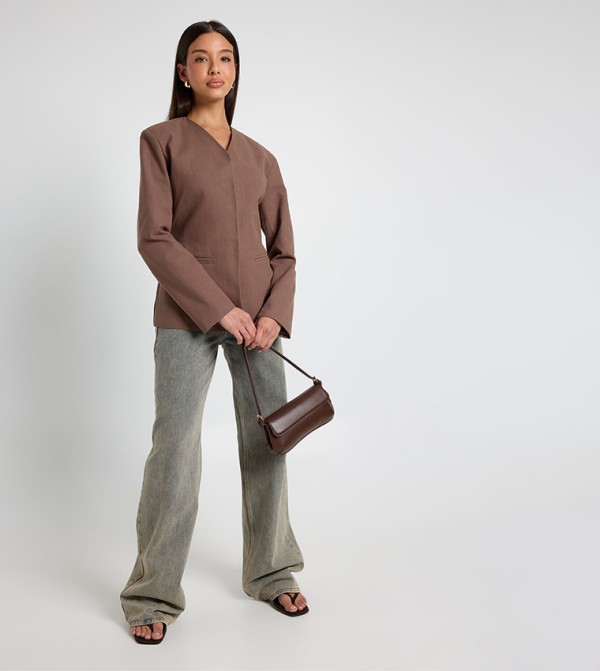 boohoo  baggy-denim-edit - Brown Blazers