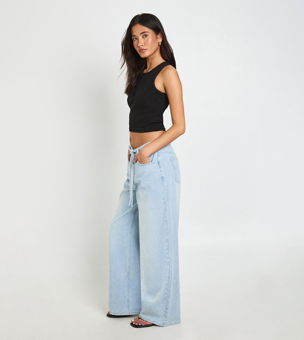 boohoo  Jeans - Blue Wide Leg Jeans
