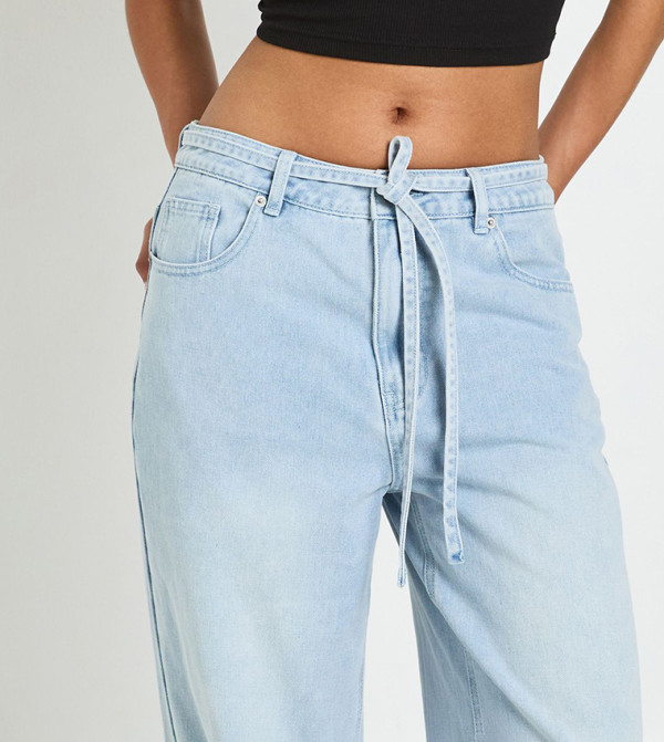 boohoo  Jeans - Blue Wide Leg Jeans