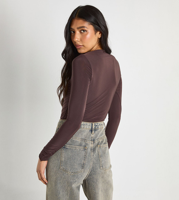 boohoo  Casual Tops - Brown Casual Tops