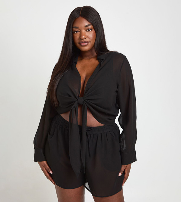 بوهو  ملابس سباحة وشاطىء  - أسود Swim & Beachwear