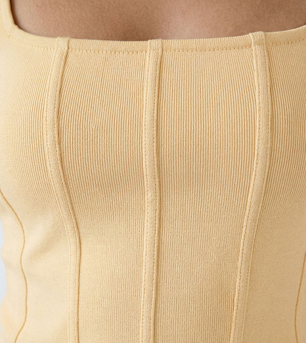 بوهو  corset-bubble-edit - بيج Sleeveless Tops