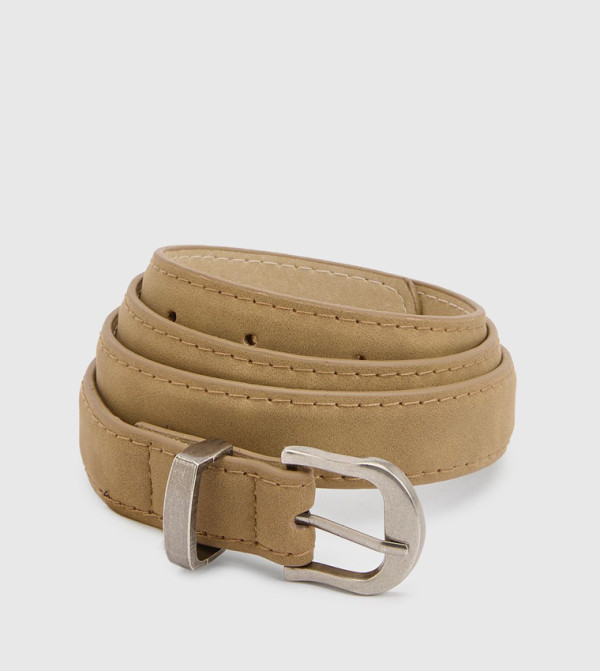 بوهو  أحزمة كاجوال  - بيج Non Leather Belts