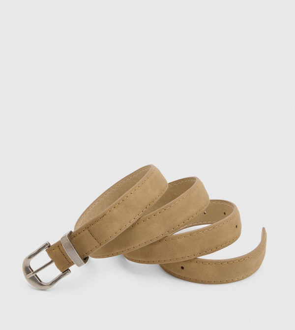 بوهو  أحزمة كاجوال  - بيج Non Leather Belts