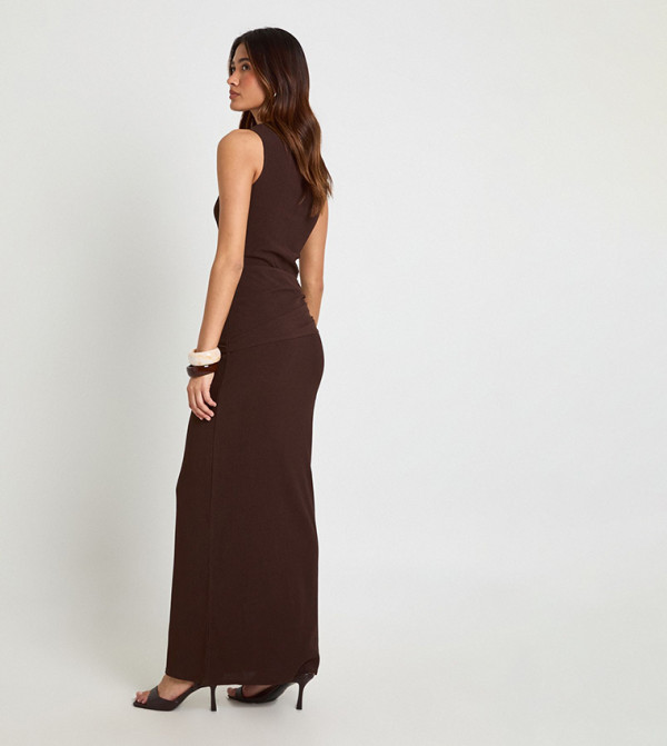 بوهو  modest-dressing - بني  Maxi Dresses