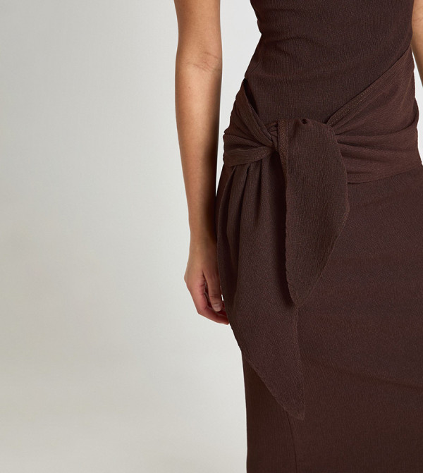 بوهو  modest-dressing - بني  Maxi Dresses