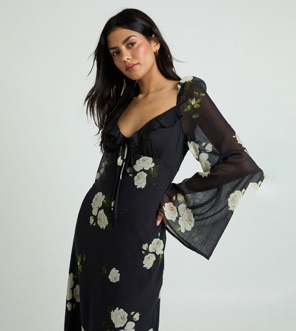 boohoo  modest-dressing - BLACK Maxi Dresses