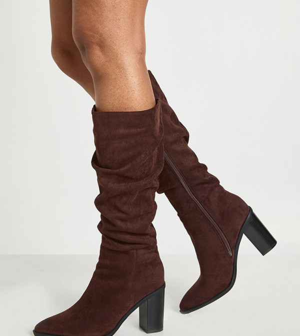 boohoo  Shoes - Brown Knee length Boots