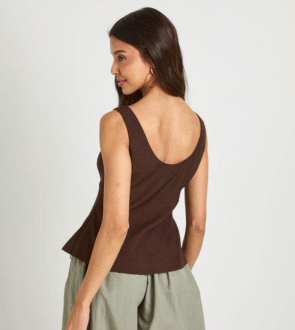بوهو  corset-bubble-edit - بني  Sleeveless Tops