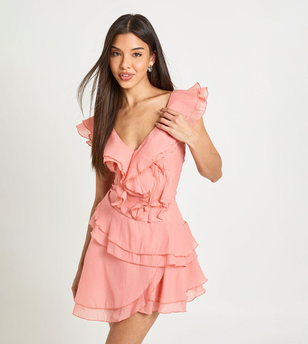 بوهو  فساتين - برتقالي  Mini Dresses