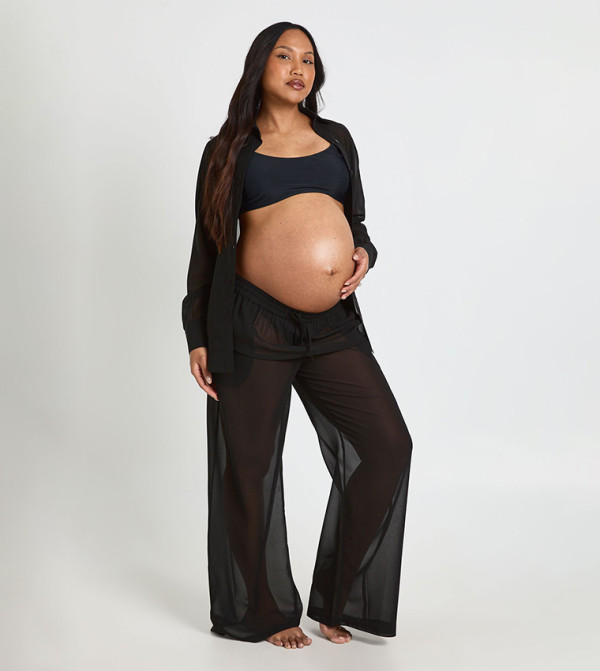 boohoo  Maternity Clothing - BLACK Pants & Leggings