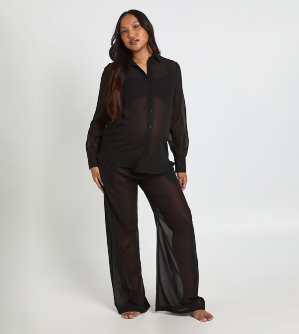 boohoo  Maternity Clothing - BLACK Pants & Leggings