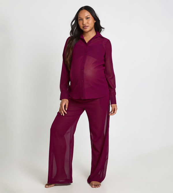 boohoo  Maternity Clothing - Purple Pants & Leggings