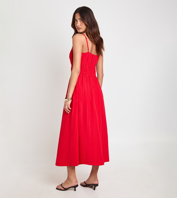 boohoo  vacation-loading-w - Red Midi Dresses