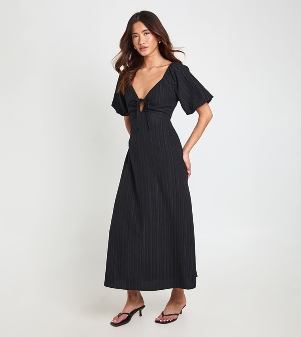 boohoo  vacation-loading-w - BLACK Midi Dresses