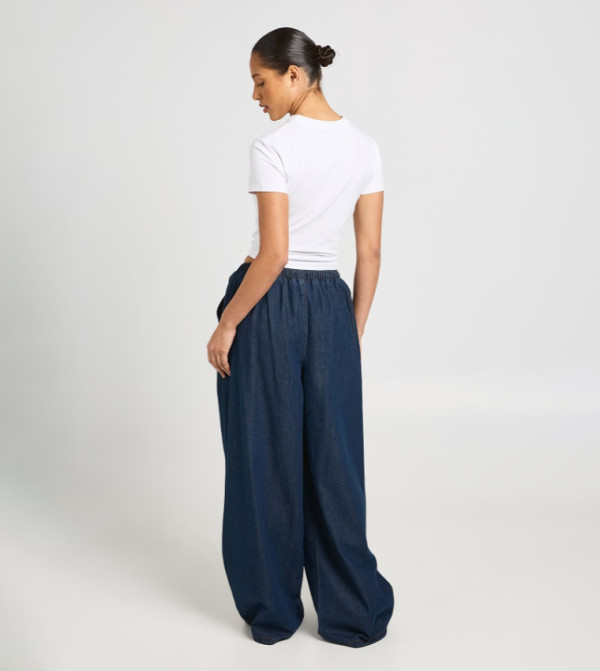boohoo  denim-obsessed - Navy Wide Leg Jeans