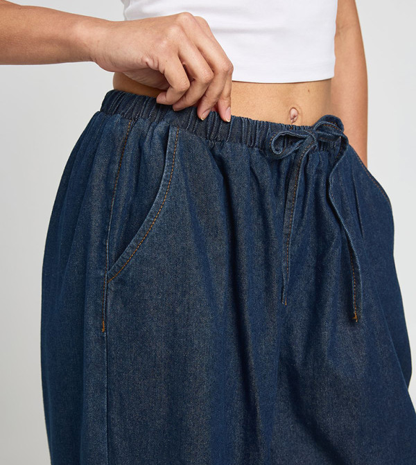 boohoo  denim-obsessed - Navy Wide Leg Jeans