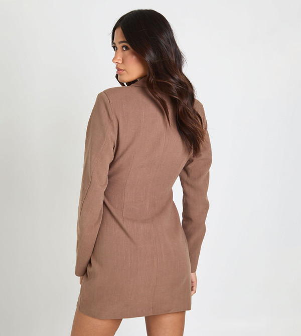 boohoo  corset-bubble-edit - Brown Mini Dresses