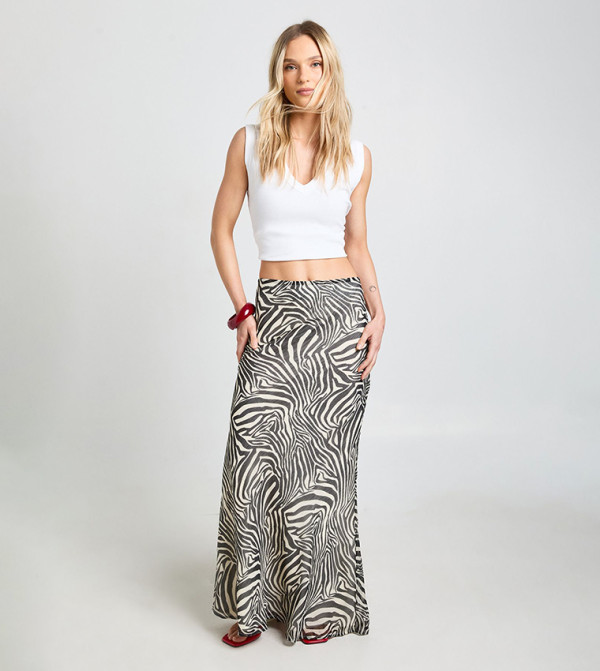 بوهو pretty-in-prints-w - متعدد Maxi Skirts