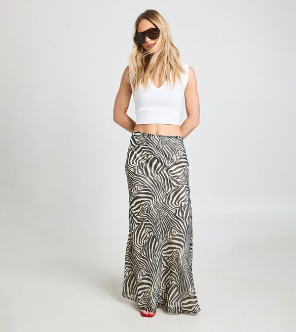 بوهو pretty-in-prints-w - متعدد Maxi Skirts