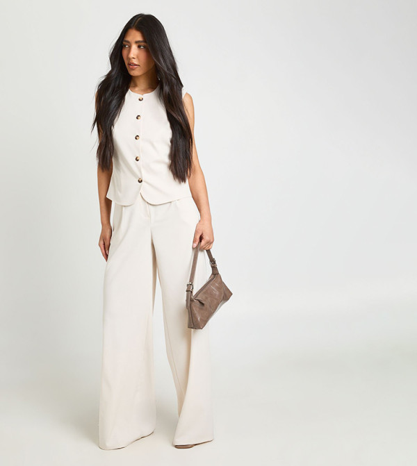 boohoo  summer-tailoring - Off White Casual Pants