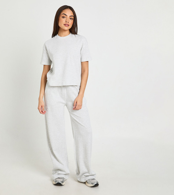 بوهو  co-ord-sets - LIGHT GREY Co-Ord Set
