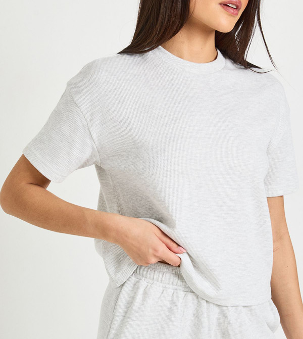 بوهو  co-ord-sets - LIGHT GREY Co-Ord Set