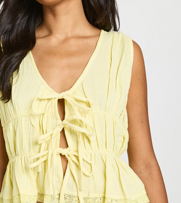 boohoo  resort-edit - Yellow Sleeveless Tops