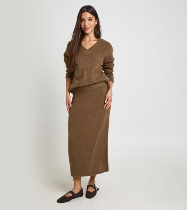 بوهو  أطقم ملابس - بني  Co-Ord Set